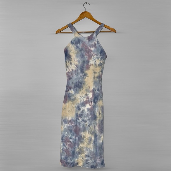 New Young Fabulous & Broke Tie Dye Ribbed Stretchy Fitted Dress in Small